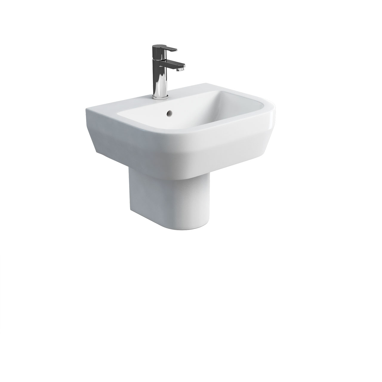 Curve S30 500 basin and round fronted semi pedestal